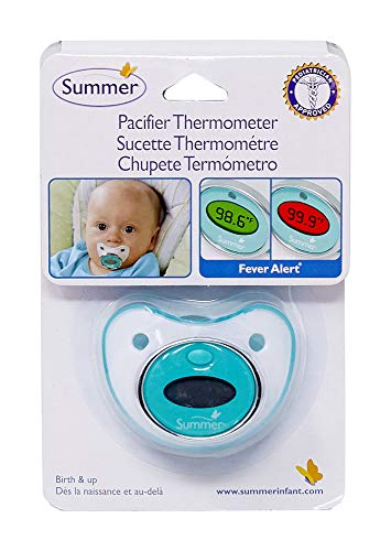 Book Cover Summer Pacifier Thermometer, Teal/White