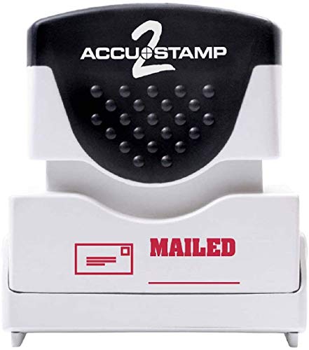ACCUSTAMP2 Message Stamp with Micro ban Protection, MAILED, Pre-Ink, Red (035586)