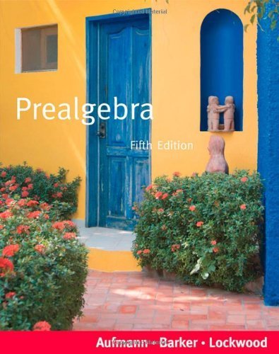 Prealgebra 5th (fifth) Edition by Aufmann, Richard N., Barker, Vernon C., Lockwood, Joanne (2008)