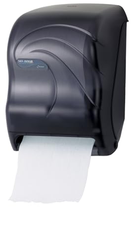 San Jamar Oceans Paper Towel Dispenser, Smart Essence Automatic Batter Operated Roll Towel Dispenser for Bathroom, Kitchens, and Restaurants, Plastic, 10 X 14.75 X 12.50 Inches, Black Pearl