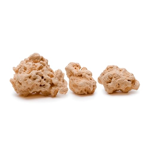 CaribSea South Sea Base Rock - 10 lbs - Natural Aragonite Rock for Aquascaping, Promotes Coral Growth & Enhances Stability in Marine & Reef Tanks - (Case of 3)