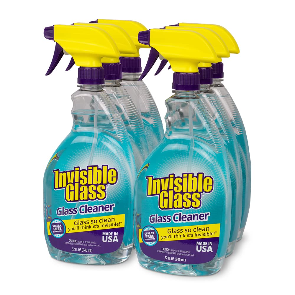 Book Cover Invisible Glass 92194-6PK 32-Ounce Cleaner and Window Spray for Home and Auto for a Streak-Free Shine Film-Free Glass Cleaner and Safe for Tinted and Non-Tinted Windows and Windshield Film Remover Unscented  32 Fl Oz (Pack of 6)