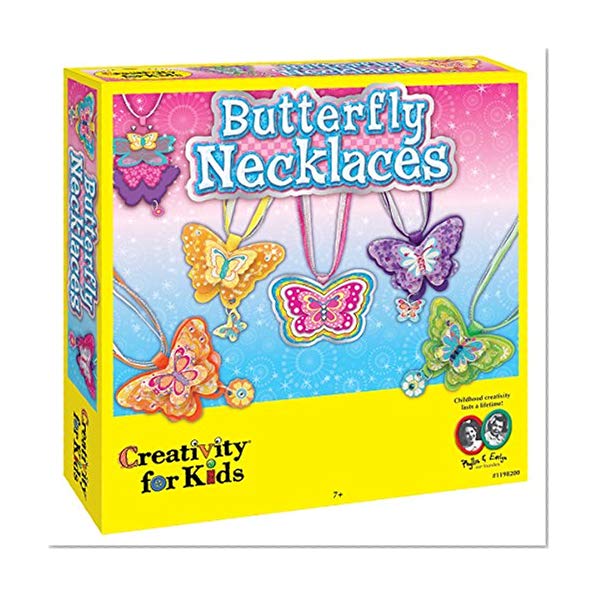 Book Cover Creativity for Kids Butterfly Necklaces - Children's Jewelry Making Craft Kit - Makes 6 Necklaces