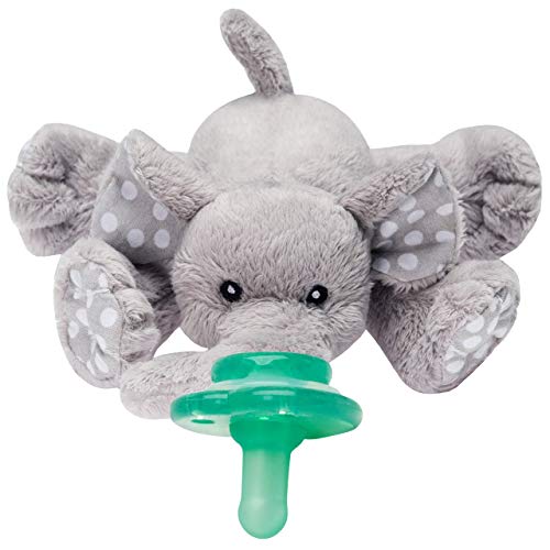 Book Cover Nookums Paci-Plushies Buddies Adapts to Name Brand Pacifiers, Suitable for All Ages, Plush Toy Includes Detachable Pacifier (Ella The Elephant)