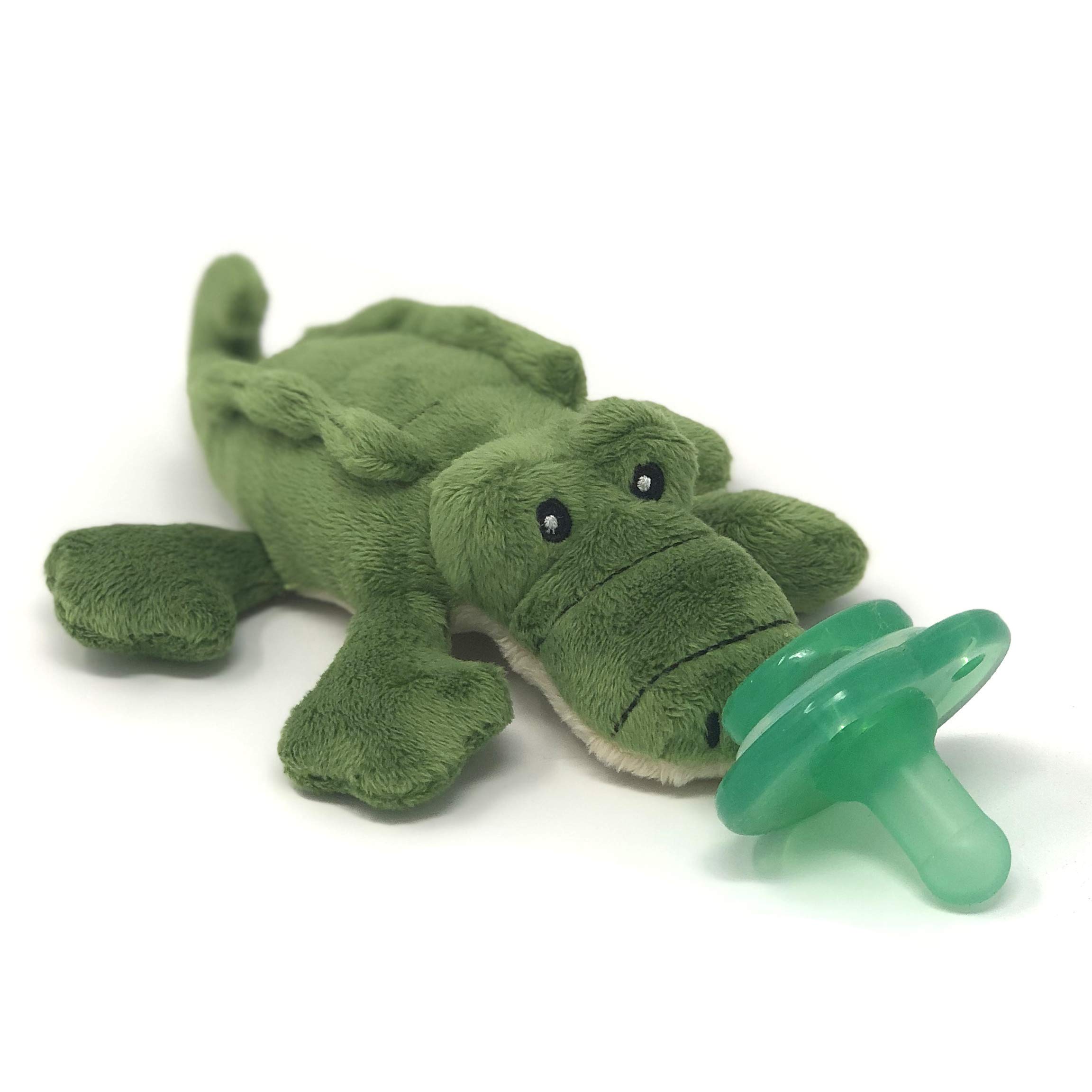 Book Cover Nookums Paci-Plushies Buddies - Alligator Pacifier Holder - Adapts to Name Brand Pacifiers, Suitable for All Ages, Plush Toy Includes Detachable Pacifier Alli the Alligator