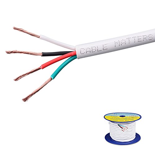 Cable Matters 16 AWG CL2 in Wall Rated Oxygen-Free Bare Copper 4 Conductor Speaker Wire (Speaker Cable) 100 Feet