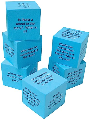 Teacher Created Resources 20634 Foam: Reading Comprehension Cubes Blue 2" x 2"