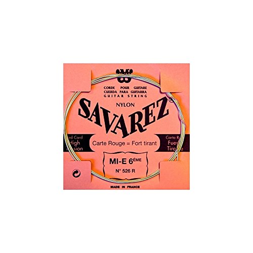 Corde au détail Savarez 526R pour guitare classique - tirant fort Mi grave - Carte Rouge