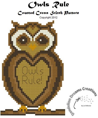 Owls Rule Counted Cross Stitch Pattern
