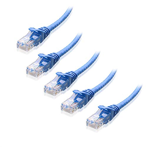 Cable Matters 5-Pack Snagless Cat6 Ethernet Cable (Cat6 Cable, Cat 6 Cable) in Blue 14 ft