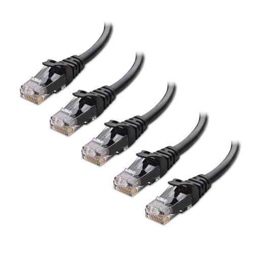 Cable Matters 5-Pack Snagless Cat6 Ethernet Cable (Cat6 Cable / Cat 6 Cable) in Black 5 Feet