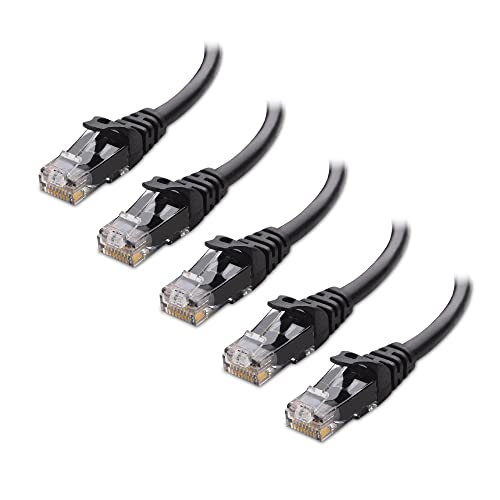 Cable Matters 5-Pack Snagless Short Cat6 Ethernet Cable (Cat6 Cable, Cat 6 Cable) in Black 2.1m