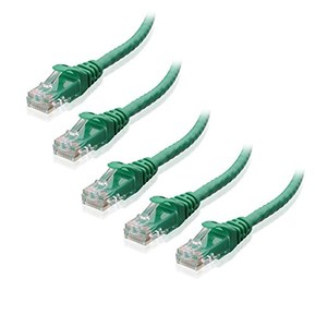 Cable Matters 5-Pack Snagless Cat6 Ethernet Cable (Cat6 Cable/Cat 6 Cable) in Green 3 Feet