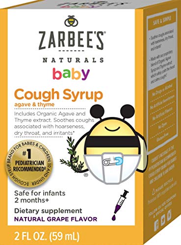 Book Cover Zarbee's Naturals Baby Cough Syrup with Agave & Thyme, Natural Grape Flavor, 2 Ounce Bottle