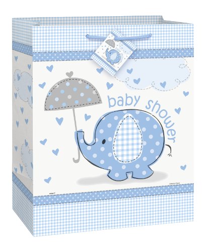 Book Cover Blue Elephant Boy Baby Shower Gift Bag