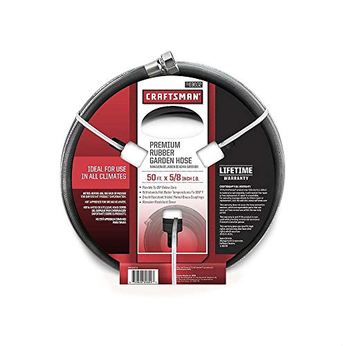 Craftsman 50 Foot x 5/8-Inch RUBBER GARDEN HOSE - MADE IN USA 50 50 ft