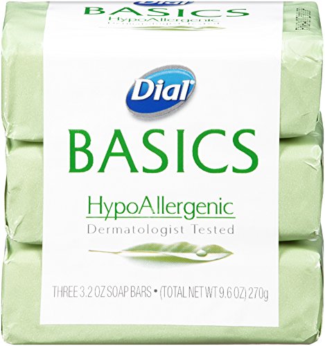 Book Cover Dial Basics Bar Soap, Hypoallergenic, 3.2-Ounce Bars, 3 Count