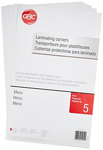 Swingline GBC Laminating Carriers, Self Seal Adhesive Laminating Pouches, Menu Size, 5 Pack (3200062)