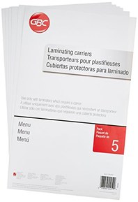 Swingline GBC Laminating Carriers, Self Seal Adhesive Laminating Pouches, Menu Size, 5 Pack (3200062)