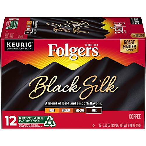Book Cover Folgers Black Silk Dark Roast Coffee, 72 K Cups for Keurig Makers, Packaging May Vary