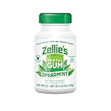 Zellie's | 100% Xylitol Spearmint Chewing Gum | No Aspartame, Gluten Free, Vegan & Kosher (100 Count - Pack of 1)