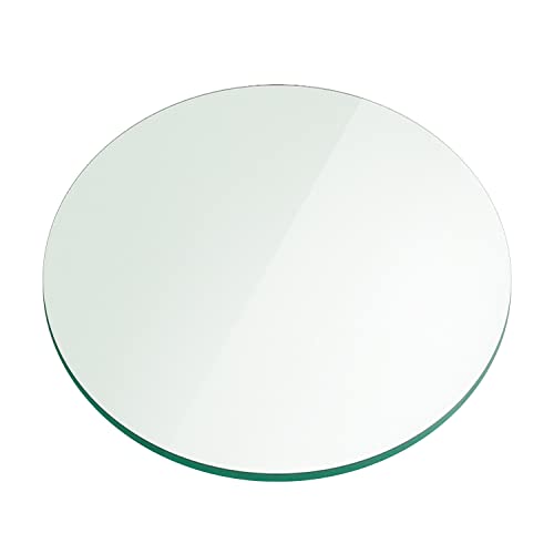 48" Inch Round Glass Table Top 1/4" Thick Flat Polish Edge Tempered by Fab Glass and Mirror