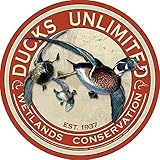 Desperate Enterprises Ducks Unlimited Round Tin Sign - Nostalgic Vintage Metal Wall Decor - Made in USA - 11.75" Diameter