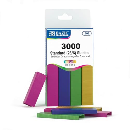 Standard (26/6) Metallic Color Staples - Pack of 3000