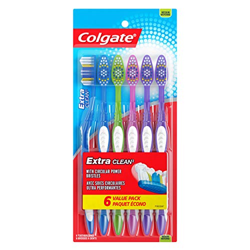Book Cover Colgate Extra Clean Full Head Toothbrush, Medium - 6 Count