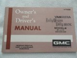 1972 GMC Vandura Van Rally Wagon Rally STX Owners Manual