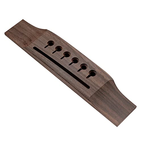 Musiclily 6 String Rosewood Saddle Thru Guitar Bridge For Martin Style Acoustic Guitar