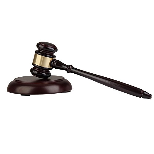 VktechÂ® Wooden Handcrafted Wood Gavel Sound Block for Lawyer Judge Auction Sale (Style I)