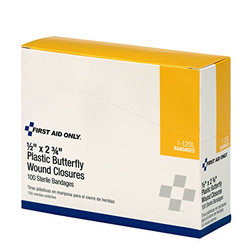 Pac-Kit 1-120L Butterfly Adhesive Wound Closure, Large, 2-3/4" Length x 1/2" Width (Box of 100)
