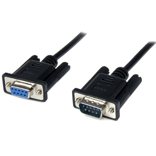 StarTech.com 2m Black DB9 RS232 Serial Null Modem Cable F/M - DB9 Male to Female - 9 pin Null Modem Cable - 1x DB9 (M), 1x DB9 (F), Black, SCNM9FM2MBK
