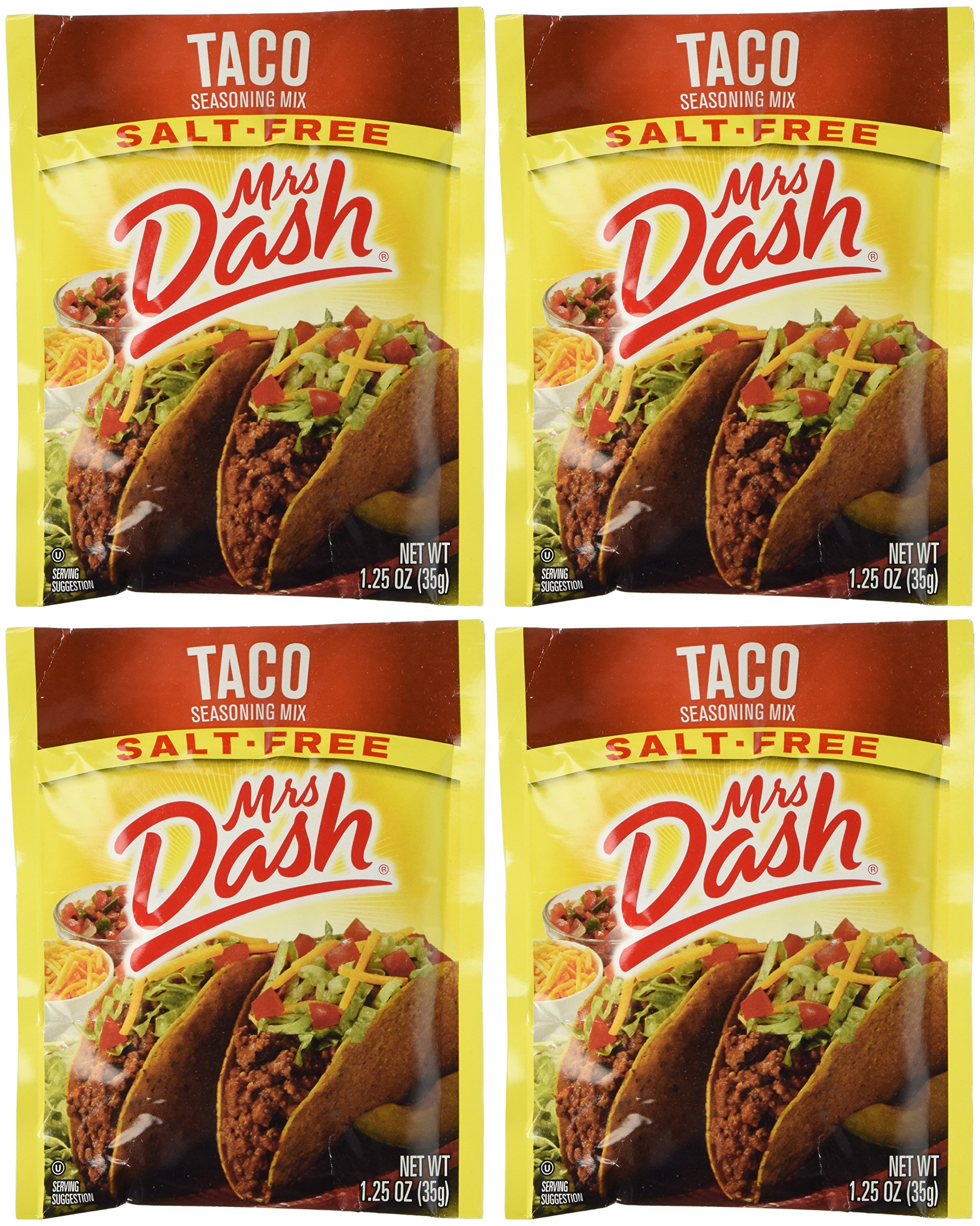 Book Cover Mrs Dash Salt Free Taco Seasoning Mix (1.25 oz Packets) 4 Pack 1.25 Ounce (Pack of 4)