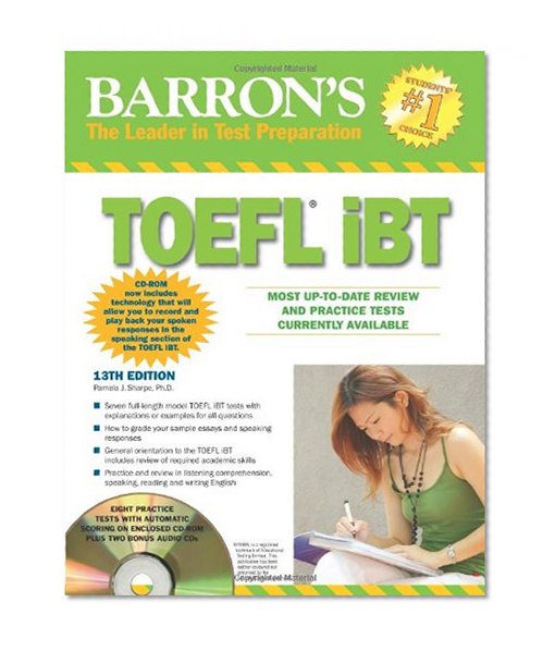 Barron's TOEFL iBT with CD-ROM and 2 Audio CDs (Barron's TOEFL IBT (W/CD))