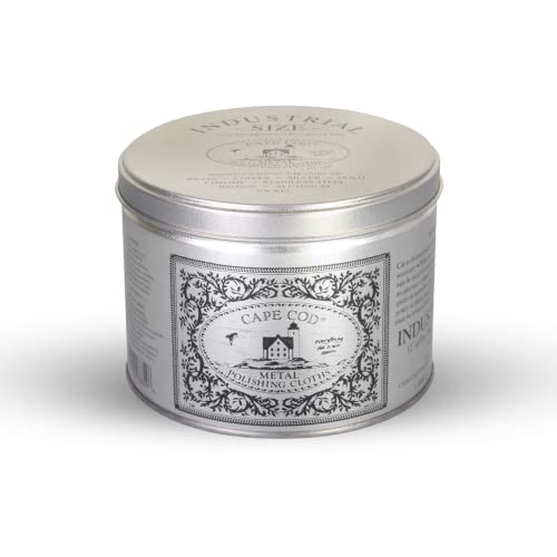 Cape Cod Metal Polishing Kit Industrial Size Tin. Pre-Moistened Polishing Cloths ~Brass, Copper, Silver, Gold, Chrome, Stainless Steel, Bronze, Aluminium, Nickel ~like new again!