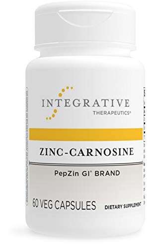 Integrative Therapeutics Zinc-Carnosine - PepZin GI Brand Supplement with Zinc and L-carnosine - GI Tract Support* - Gluten Free and Vegan - 60 Capsules