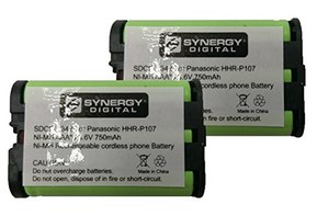 Synergy Digital Battery Compatible for Panasonic HHR-P107 Cordless Phone Combo-Pack includes: 2 x BATT-107 Batteries
