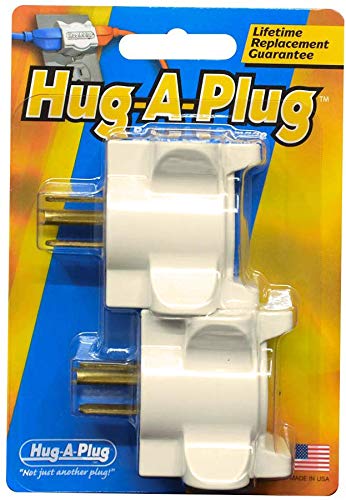 Hug-A-Plug Dual Outlet Wall Adapter, Twin Pack Ivory