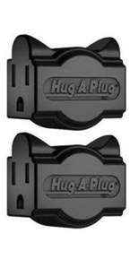 Hug-A-Plug Dual Outlet Wall Adapter, Twin Pack Black