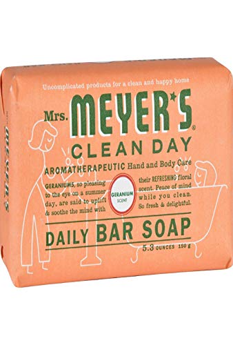 Book Cover MRS. MEYER'S - Clean Day All Purpose Soap Bar Geranium - 5.3 oz. (150 g)