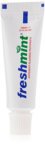 Book Cover 144 Tubes of FreshmintÂ® 0.6 oz. Anticavity Fluoride Toothpaste, Tubes do not have individual boxes for extra savings, Travel Size