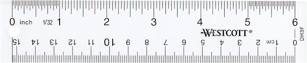 Westcott See Through 6-Inch Acrylic Ruler, Clear (10561)
