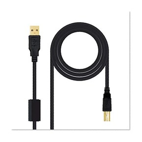 Nano Cable 10.01.1202 Câble USB 2.0 avec ferrite type A mâle vers B mâle Noir