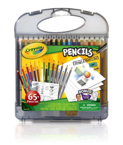 Book Cover Crayola Colored Pencils Design & Sketch Set, Gift for Kids, 65 Pieces