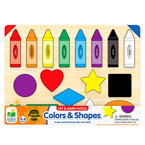 Book Cover The Learning Journey: Lift & Learn Puzzle Colors & Shapes Preschool Toys & Activities for Children Ages 3 and Up Award Winning Educational Toy