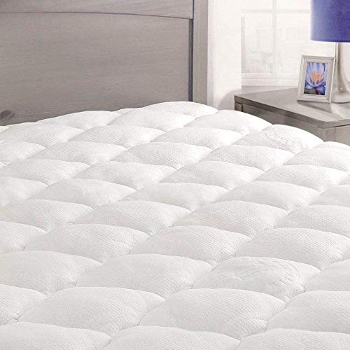 ExceptionalSheets Bamboo Mattress Pad Made in The USA - Extra Plush Rayon from Bamboo Cooling Topper - Pillowtop Mattress Pad with Fitted Skirt - Twin XL Size
