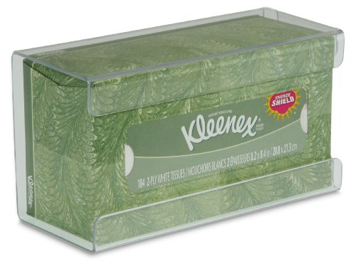 TrippNT 51234 Plastic Wall Mountable Tissue Box Holder, 9-5/8" Width x 5-1/4" Height x 3-7/8" Depth, Medium, Clear
