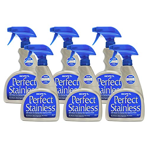 Hope's Perfect Stainless Steel Cleaner Streak-Free Self-Polishing Formula, Blocks Fingerprints, Pack of 6, 22 Ounce, 132 Fl Oz